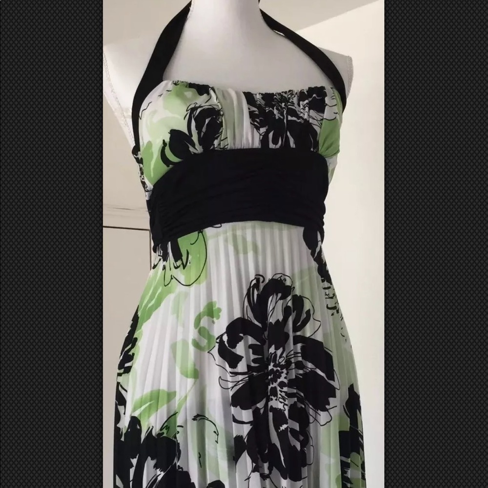 New Floral Halter Prom Party Dress 3/5 Sretch
